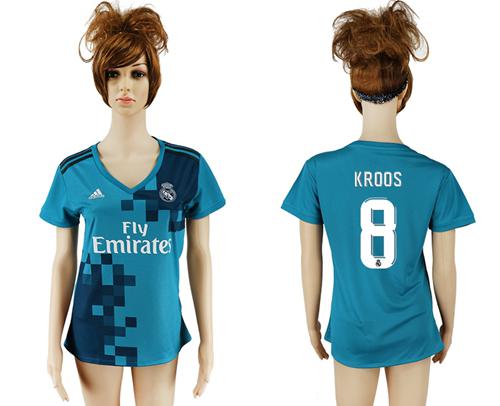Women's Real Madrid #8 Kroos Sec Away Soccer Club Jersey